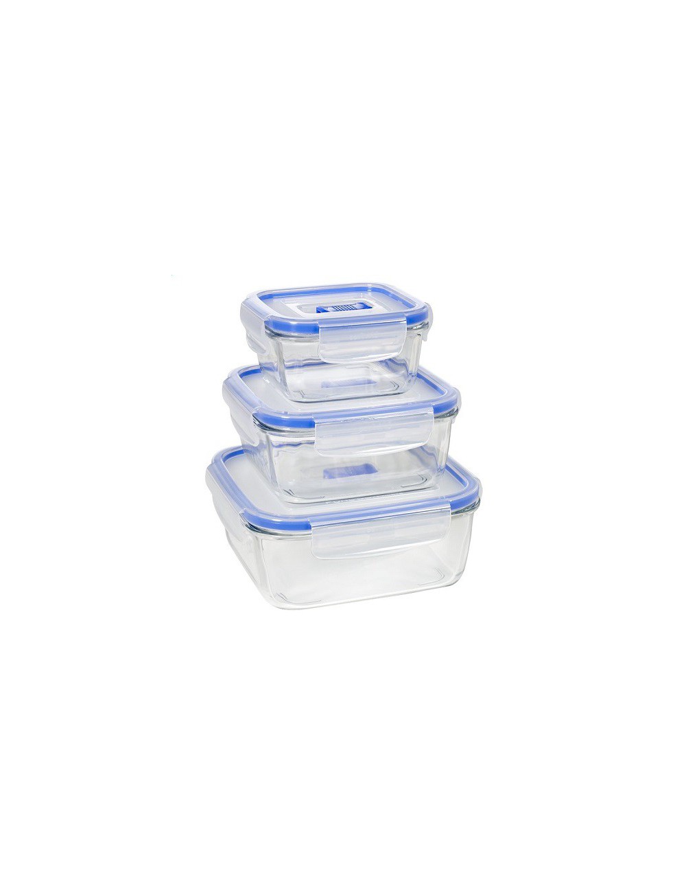 Frigoverre - Fiambrera cuadrada de cristal con tapa de plástico, contenedor  para alimentos de vidrio 100 cl, 19 x 19 x 8 cm